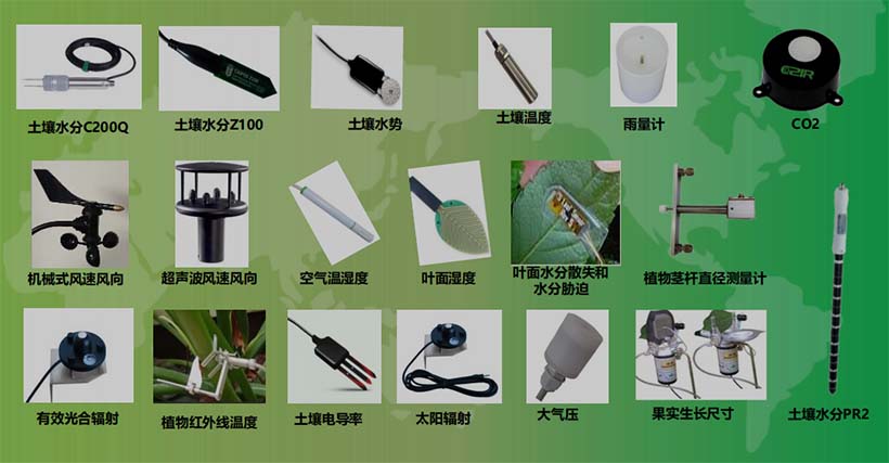 农业物联网连接的部分传感器--土壤、气象、植物生理